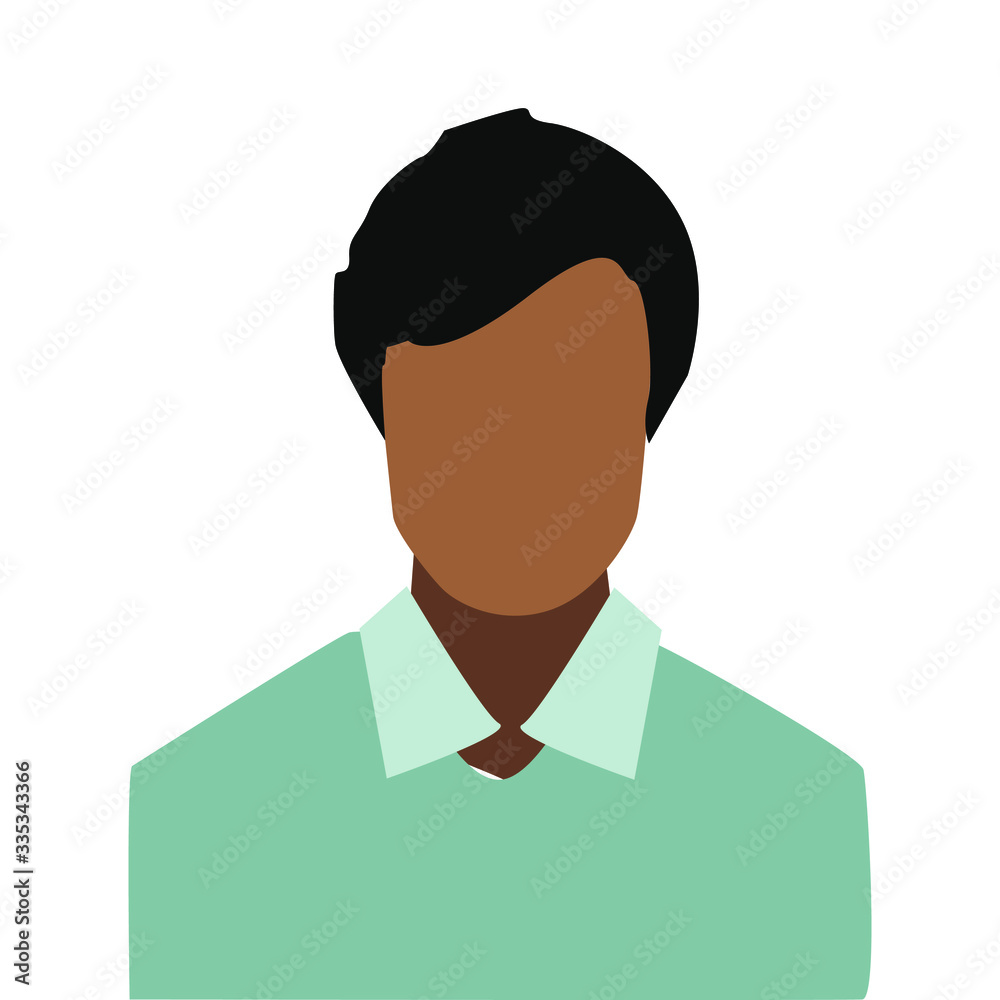 Avatar profile icon of a black man.Icon in flat style isolated on white ...