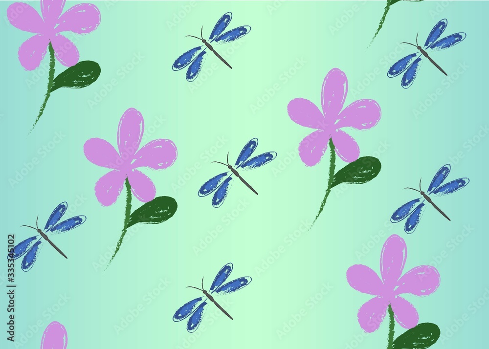 Seamless Pattern Floral Illustration