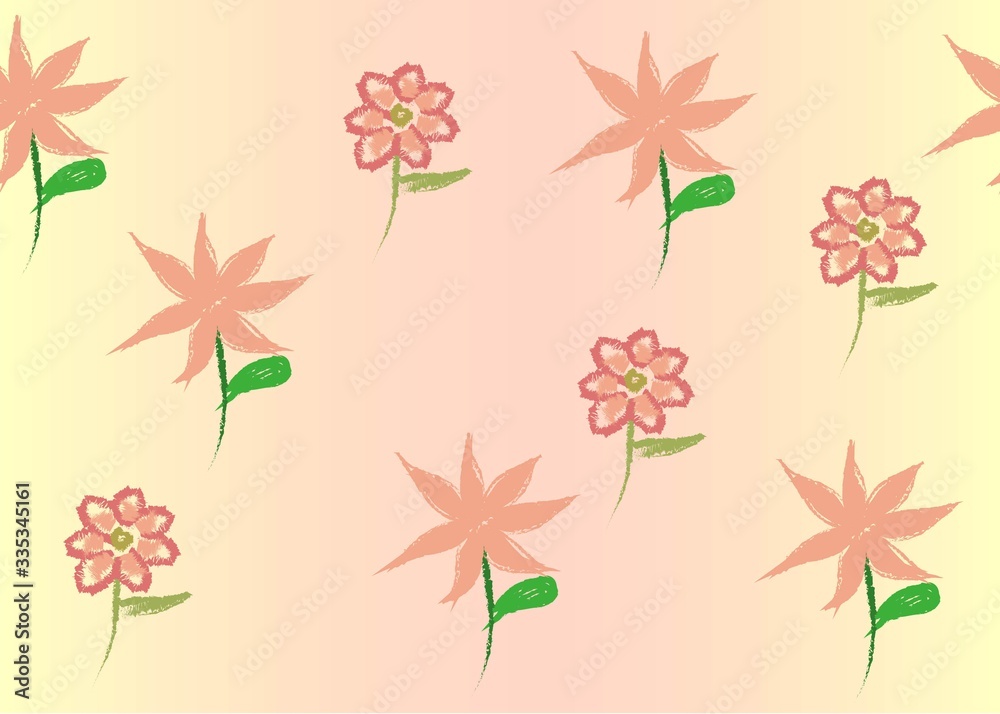 Fototapeta premium Seamless Pattern Floral Illustration