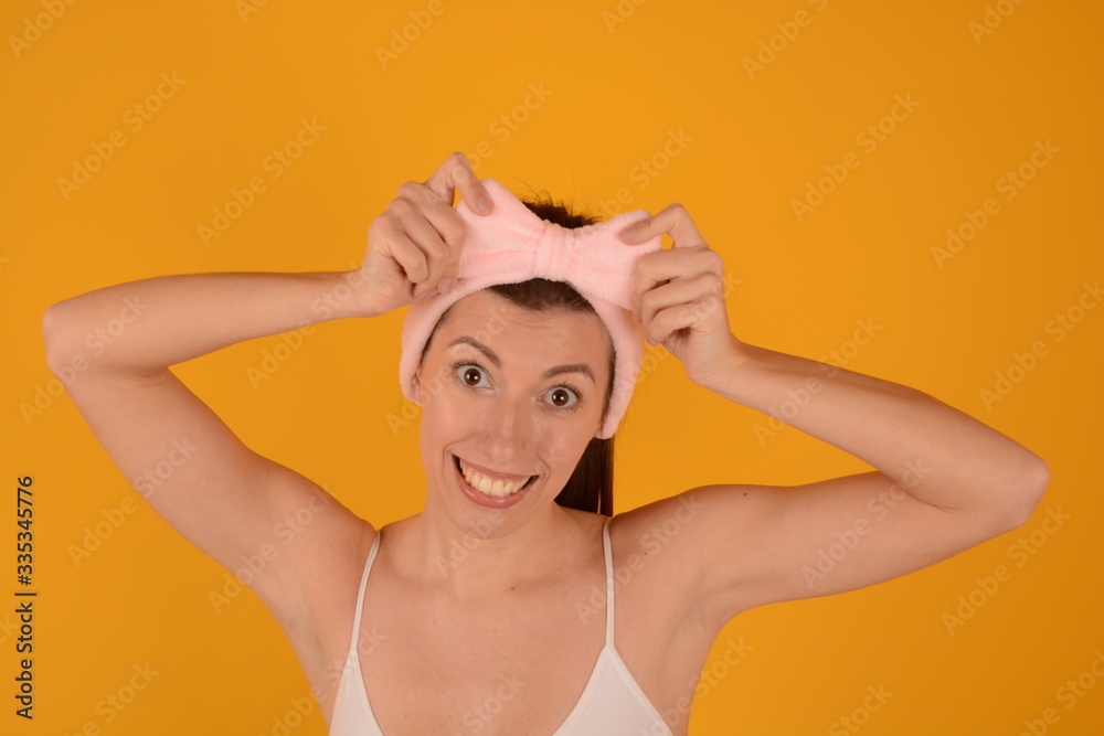 beautiful woman on spa isolated background