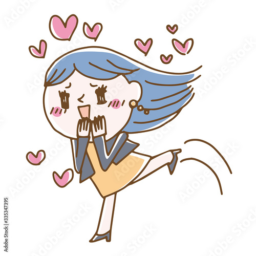 A woman who is happy to be contacted by a favorite person