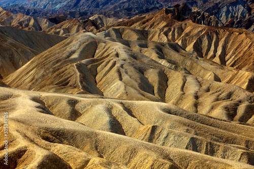 California / USA - August 22, 2015: The landscape and rock formations around Zabriskie point near Death Valley National Park, California, USA