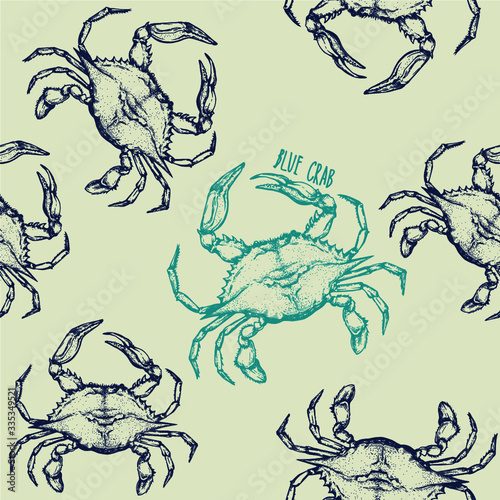 seamless pattern with crab