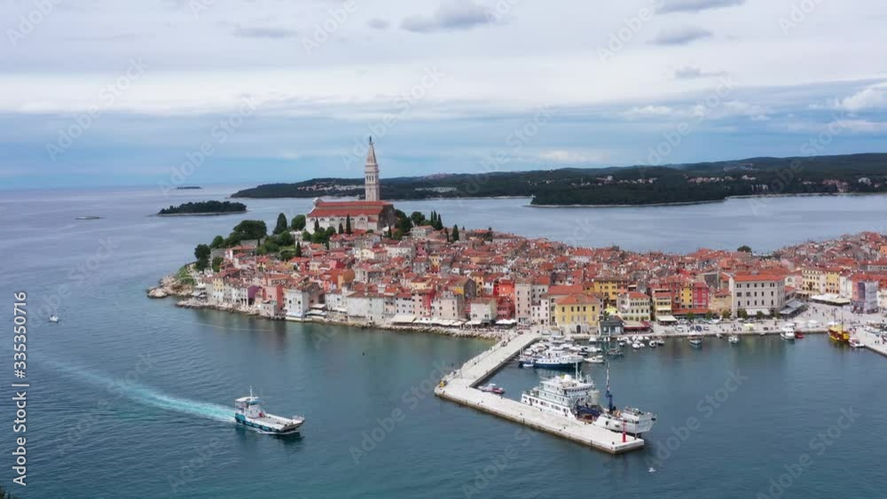 Rovinj Town Croatia Aerial View Rovinj Town Croatia Aerial View