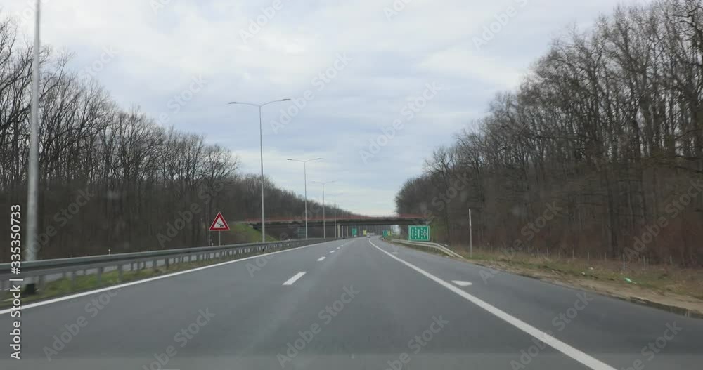 Driving at Empty Highway Road Europe