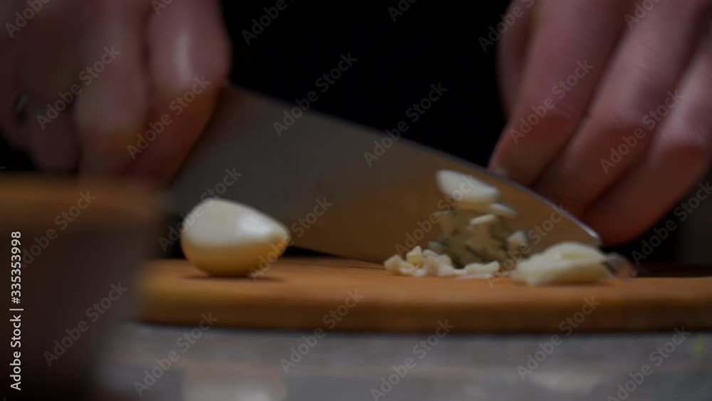 garlic chopping garlic chopping