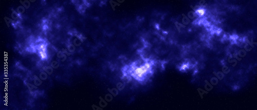 abstract blue background with nebula in space