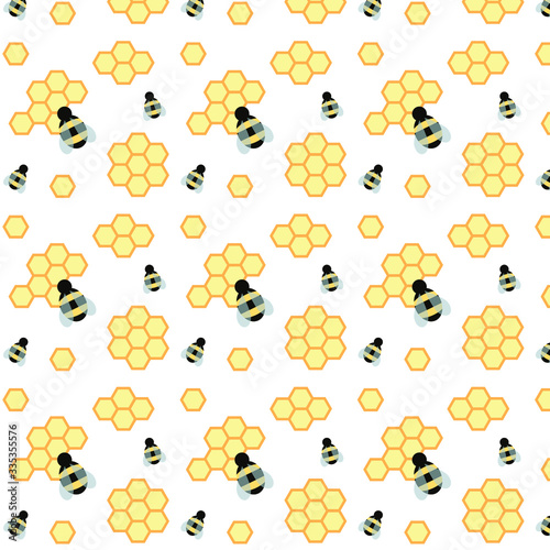 seamless pattern with bee