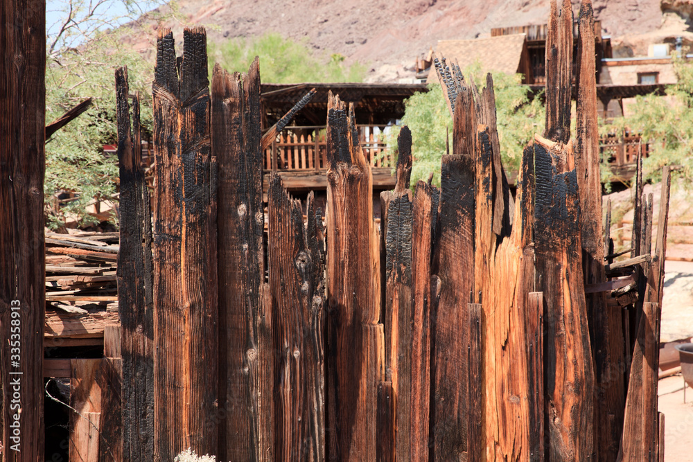 Εκτύπωση καμβά Calico, California / USA - August 23, 2015: An old plank in Calico Ghost Town, C