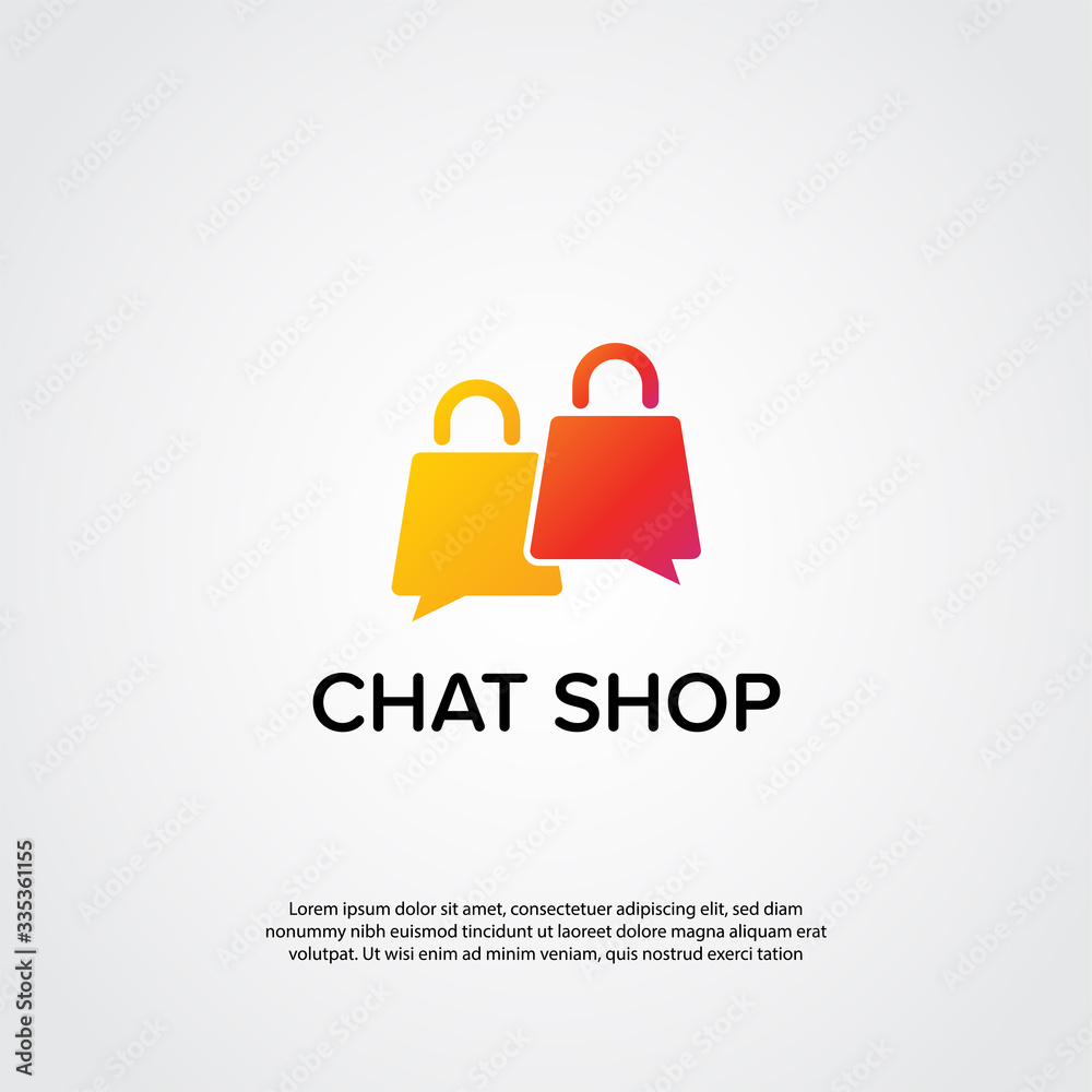 Online chat Shopping Logo Template MS 3 Online chat Shopping Logo Template MS 3