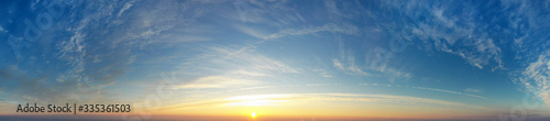Panorama photo sky background. Colorful Sunset sky and cloud. sky background.