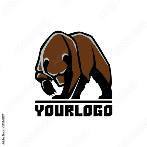 Bear logo sign vector pictogram illustration isolated on white background