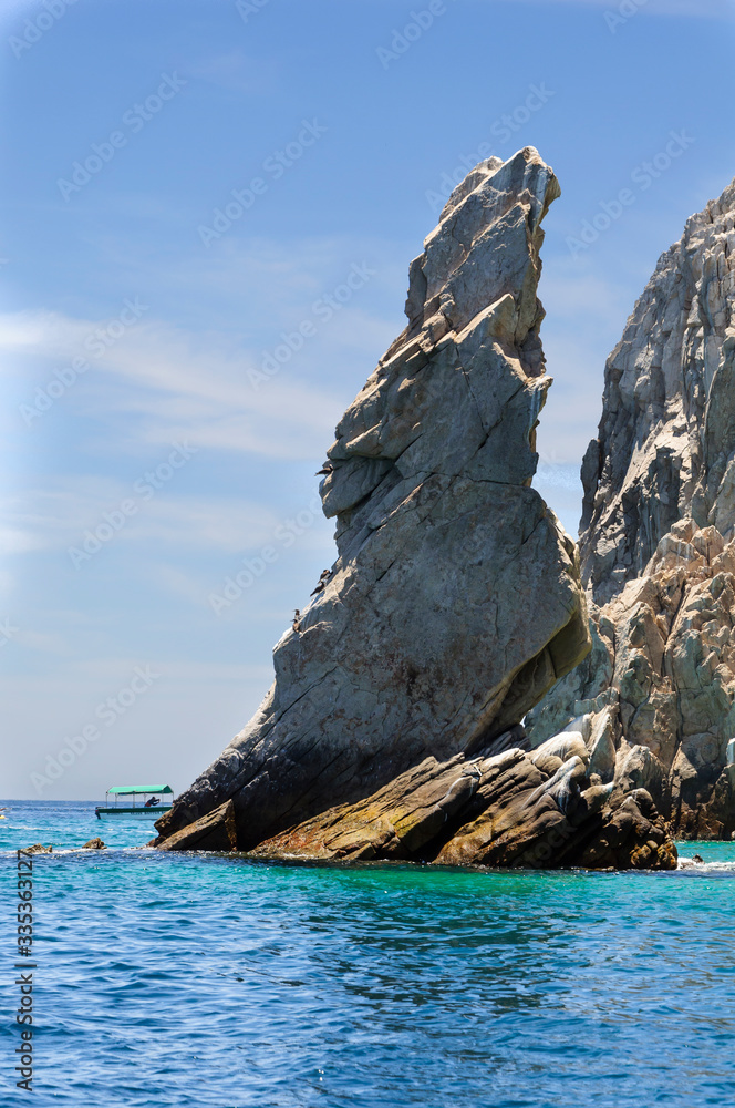 Rock formations in the middle of the Pacific Ocean in Baja California Sur, Mexico