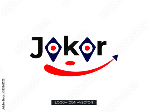 joker Clown face vector logo icon. Circus actor simple solid icon. Symbol,illustration. Pixel perfect vector graphics