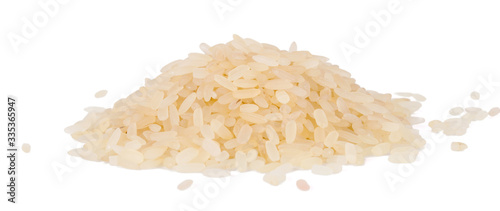 White grain rice isolated on a white background