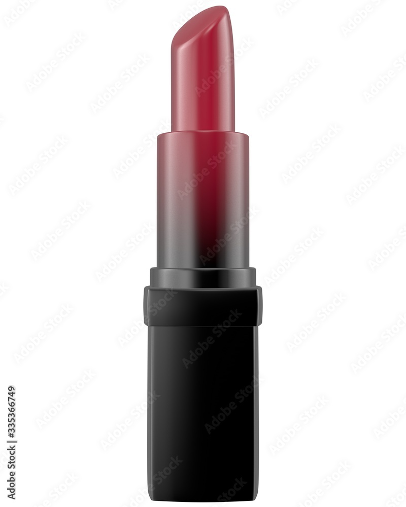 Realistic 3D Lipstick Mock Up Template on White Background.3D Rendering Realistic 3D Lipstick Mock Up Template on White Background.3D Rendering