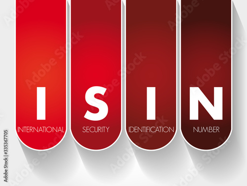 ISIN - International Security Identification Number acronym, business concept background
