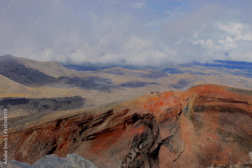 red crater at tongariro national park 