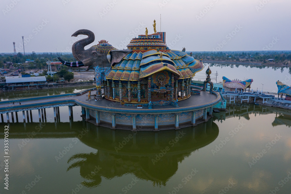 Obraz premium Aerial view Wat Ban Rai, Nakhon Ratchasima Province, Thailand