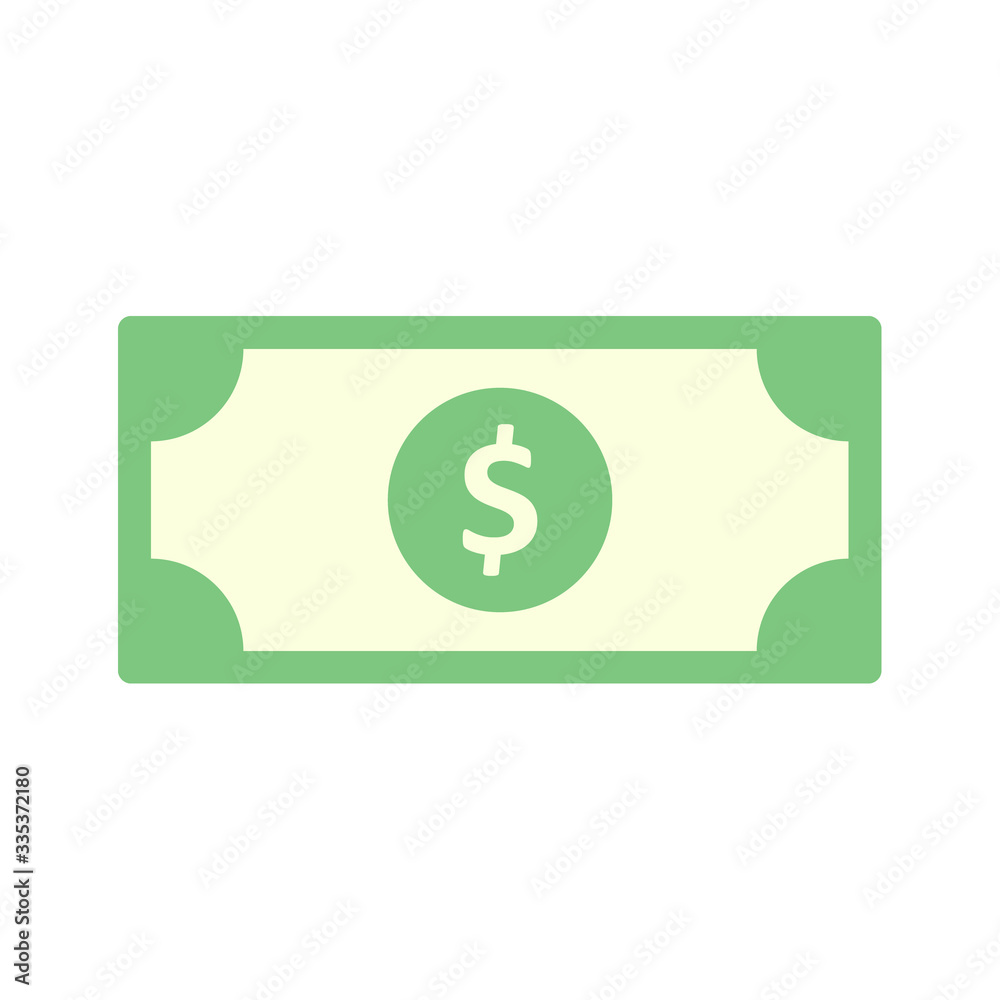 Dollar cash icon. Flat style vector illustration isolated on white background. Dollar cash icon. Flat style vector illustration isolated on white background.