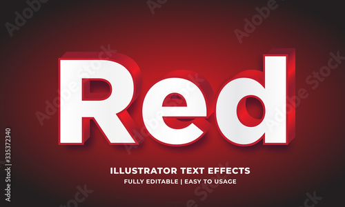 Editable Red 3d Text Effect