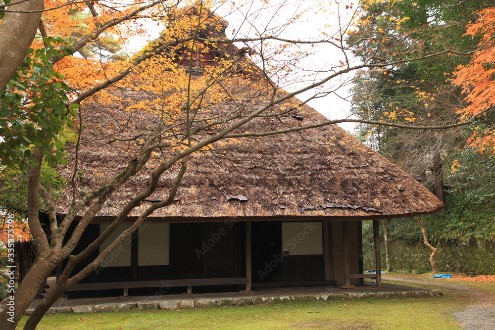 Εκτύπωση καμβά Traditional Japanese Thatched roof house in Kyoto Japan