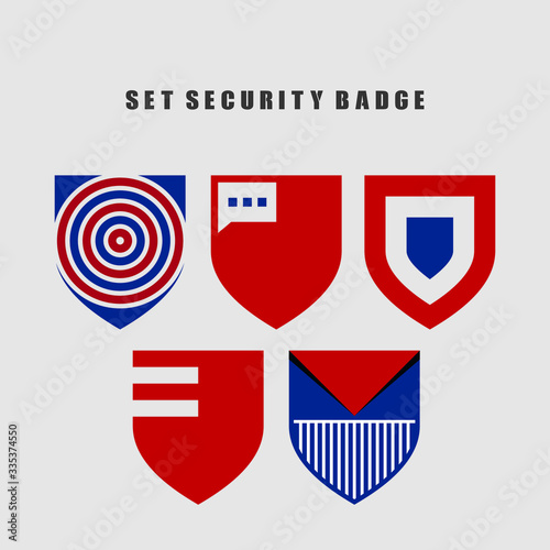 Set collection of shields with grey background. Vector illustration. eps 10