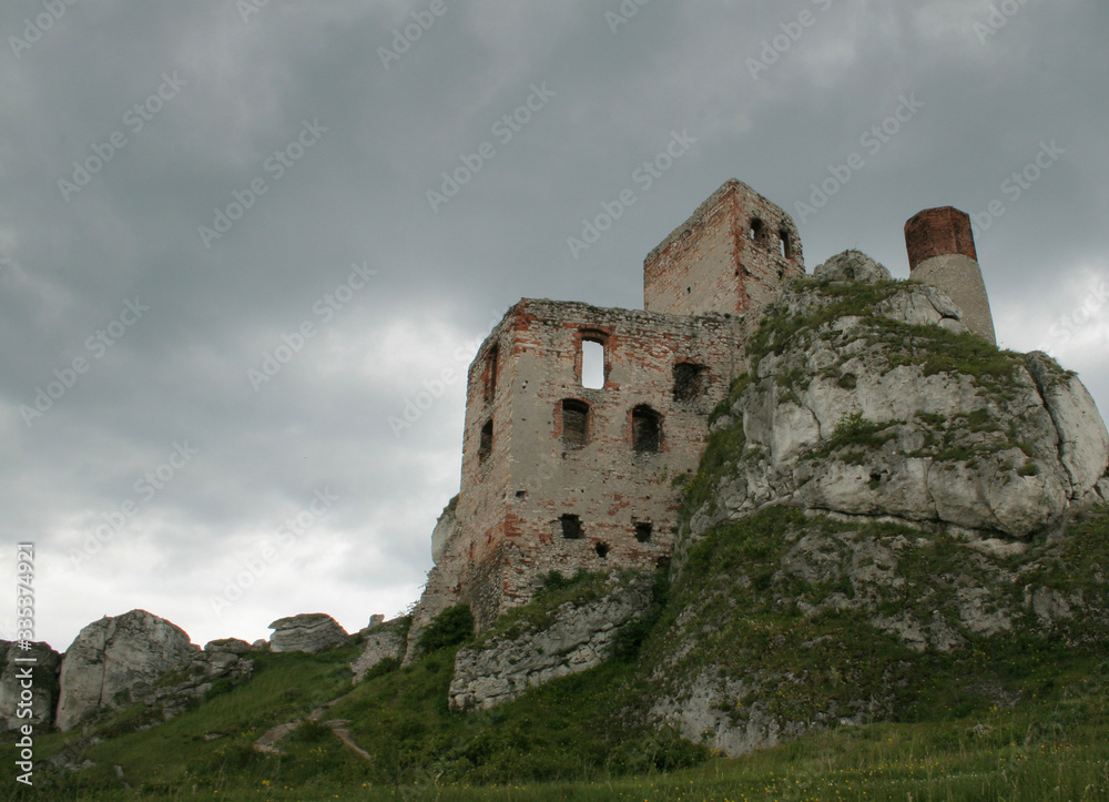 Ruins of the castle in Olsztyn, Poland