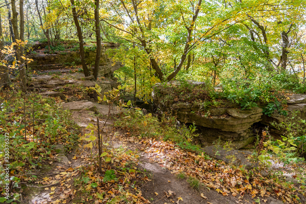 Niagara Escarpment in fall, overlooking Lake Winnebago, High Cliff State Park, WI. Niagara Escarpment in fall, overlooking Lake Winnebago, High Cliff State Park, WI.
