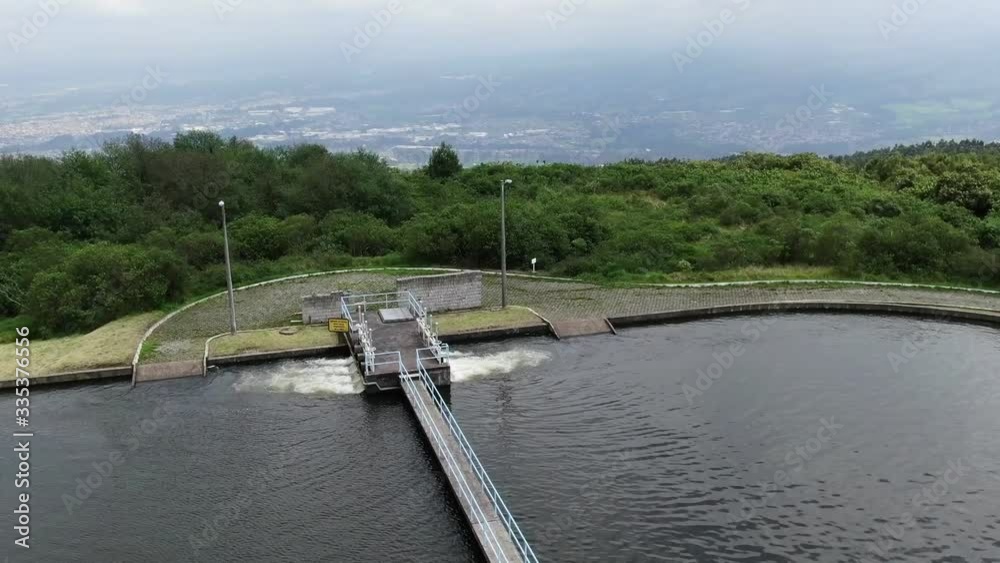 water reservoir aerial shot Quito Ecuador water reservoir aerial shot Quito Ecuador