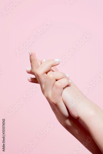 Woman hands showing beautiful manicure