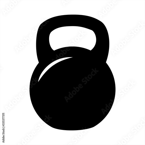 Kettlebell icon isolated on white background.