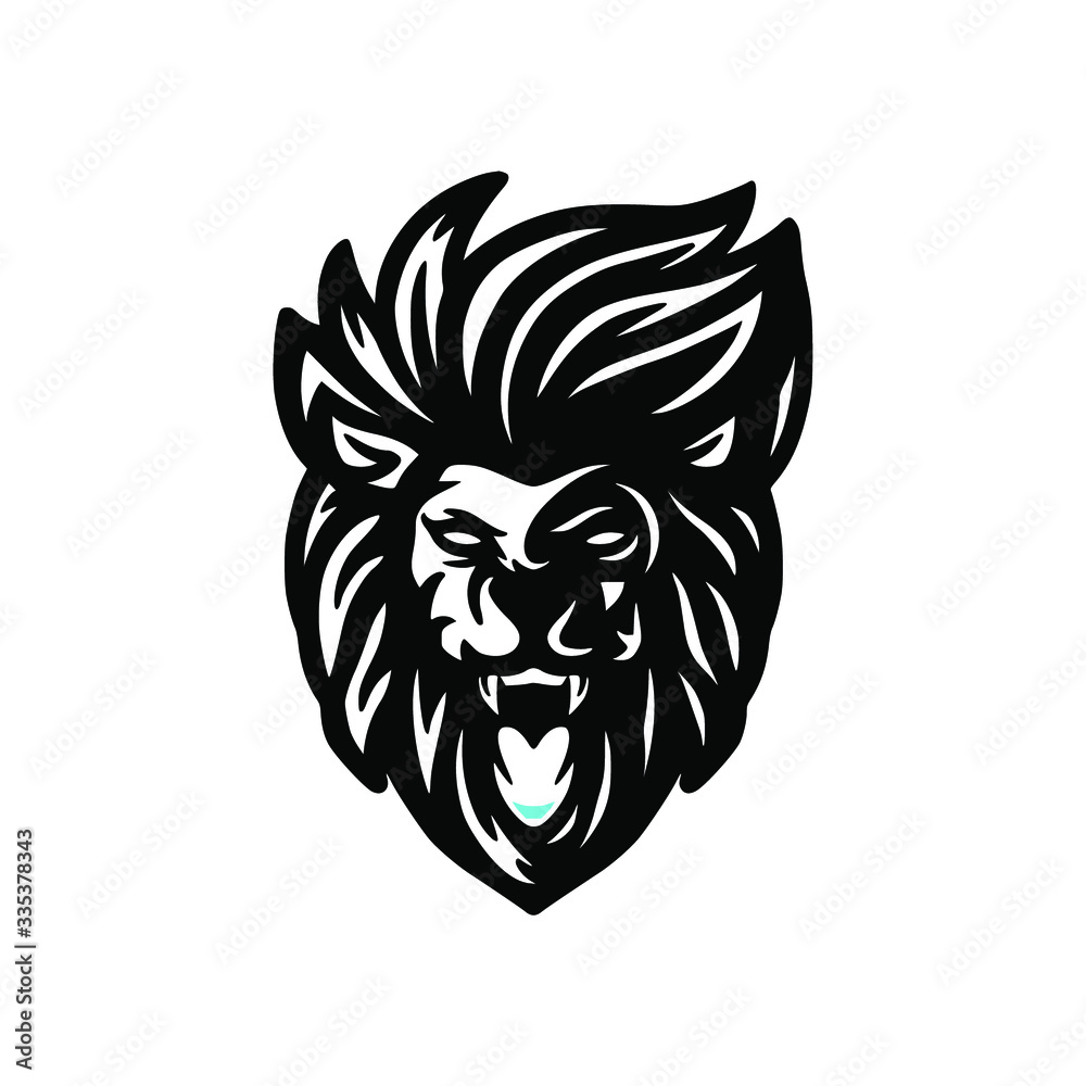 Obraz premium wild lion mascot logo design vector