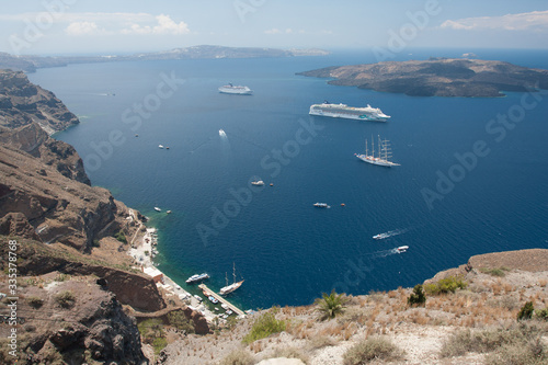 boat on water, Santorini, Greece