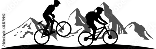 Mountain Bike Sport Vector Silhouette