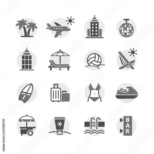 tourism and summer icon set