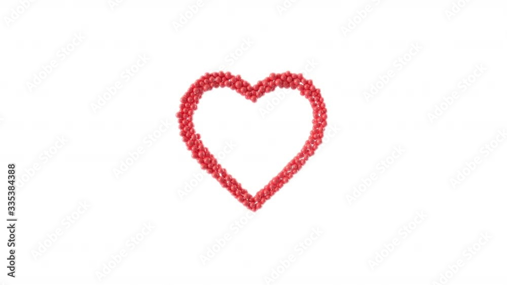 Heart shape made out of shiny spheres animation. Valentine's Day. 3D rendering. Heart shape made out of shiny spheres animation. Valentine's Day. 3D rendering.
