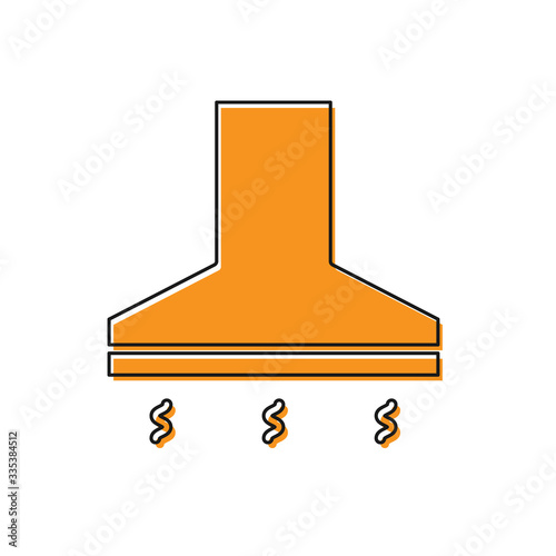 Orange Kitchen extractor fan icon isolated on white background. Cooker hood. Kitchen exhaust. Household appliance. Vector Illustration