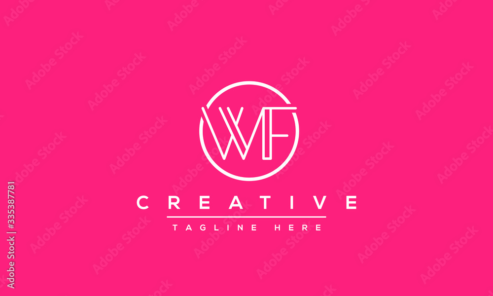 WF Logo Design Abstract Vector monogram. Modern creative icon letters W F.