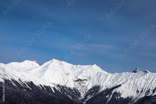 Mountain peaks in the area of Krasnaya Polyana in Sochi
