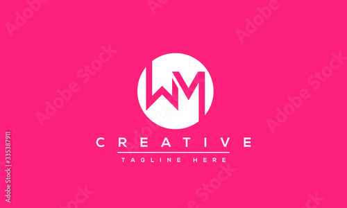 WP Logo Design Abstract Vector monogram. Modern creative icon letters W P.