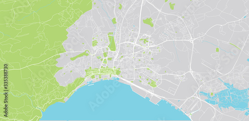 Urban vector city map of Setubal, Portugal