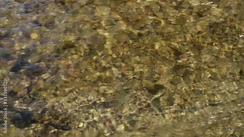 Shallow creek water running over river rocks. Camera locked. Shallow creek water running over river rocks. Camera locked.