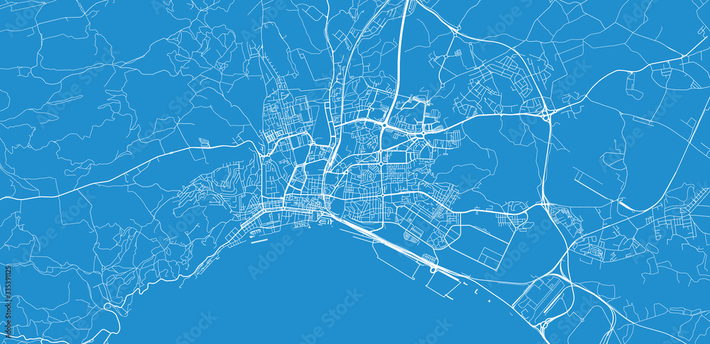 Urban Vector City Map Of Setubal Portugal Stock Vector Adobe Stock