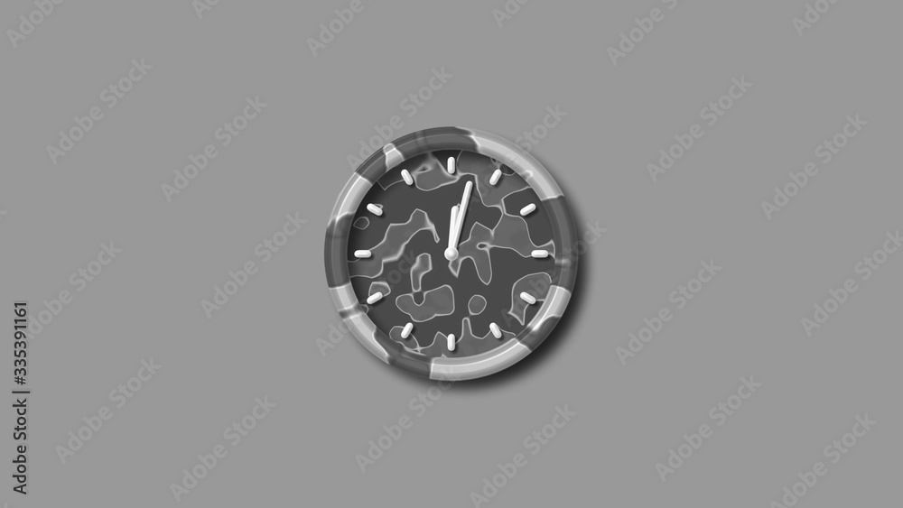 Counting down 3d wall clock,gray army design 3d wall clock isolated
