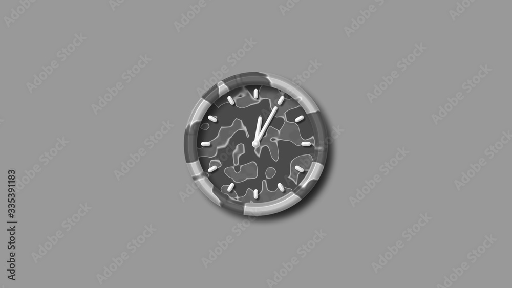Counting down 3d wall clock,gray army design 3d wall clock isolated