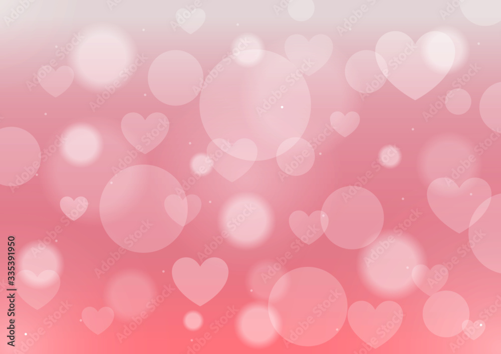 pink blurred valentine's day with bokeh background. illustration vector.