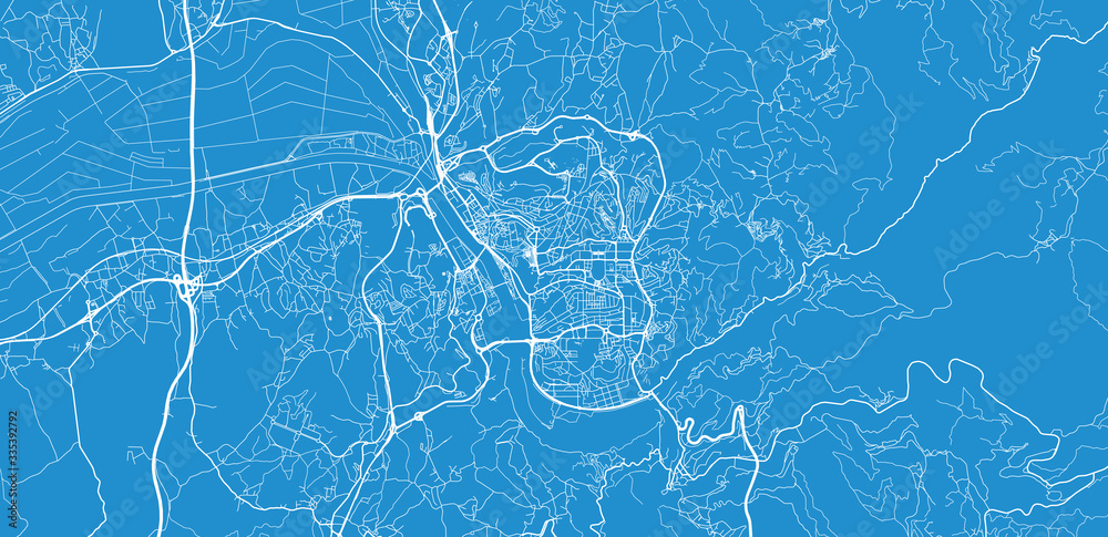 Urban vector city map of Coimbra, Portugal