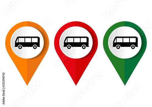 Bus icon on a white background. Vector illustration.	