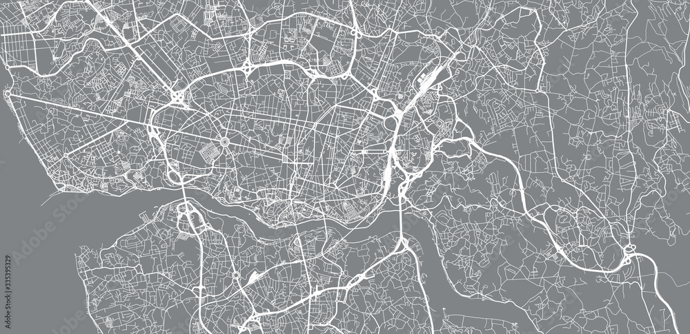 Urban vector city map of Porto, Portugal